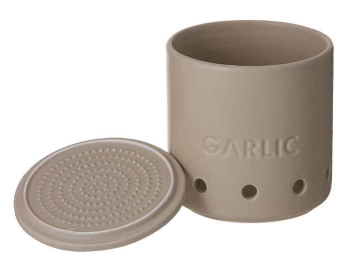 LADELLE Vorratstopf Essentials Garlic steingrau Keramik ø 10x10 cm in  präsentiert im Onlineshop von KAQTU Design AG. Küchenhelfer ist von LADELLE