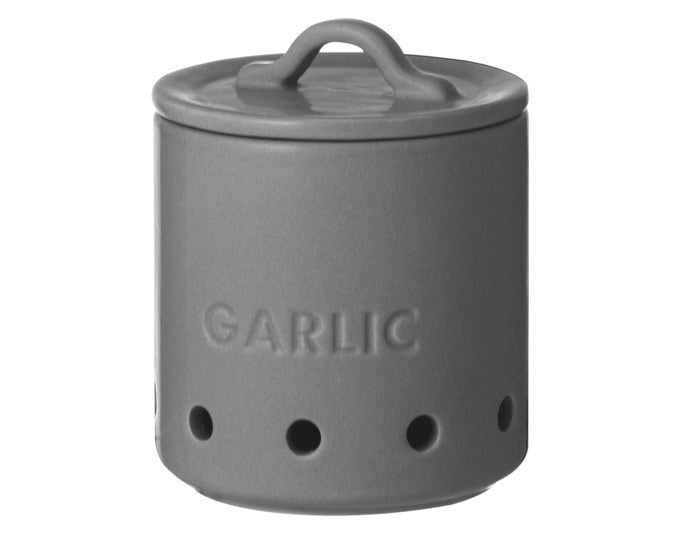 LADELLE Vorratstopf Essentials Garlic anthrazit Keramik ø 10x10 cm in Anthrazit, Grau präsentiert im Onlineshop von KAQTU Design AG. Aufbewahrungsdose ist von LADELLE