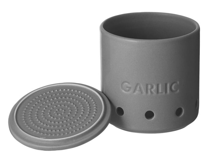 LADELLE Vorratstopf Essentials Garlic anthrazit Keramik ø 10x10 cm in  präsentiert im Onlineshop von KAQTU Design AG. Küchenhelfer ist von LADELLE