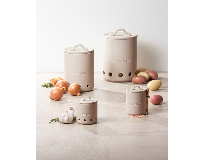 LADELLE Vorratstopf Essentials Potato steingrau Keramik ø 20x25cm in  präsentiert im Onlineshop von KAQTU Design AG. Küchenhelfer ist von LADELLE