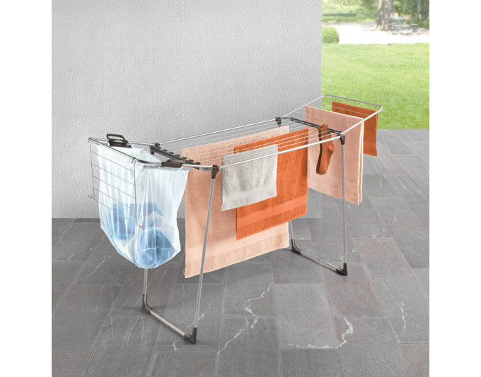 METALTEX Wäschetrockner Tempest 18 m 175x55x106 cm inkl. Wäschesack/Sockenhalter in Weiss, Schwarz präsentiert im Onlineshop von KAQTU Design AG. Wäscheständer ist von METALTEX