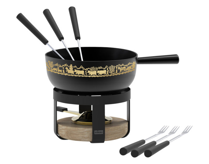 STÖCKLI Käsefonduegarnitur Pilatus Wood Classic Alp ø 22 cm 2.4 l in  präsentiert im Onlineshop von KAQTU Design AG. Fondue/Raclette ist von STÖCKLI