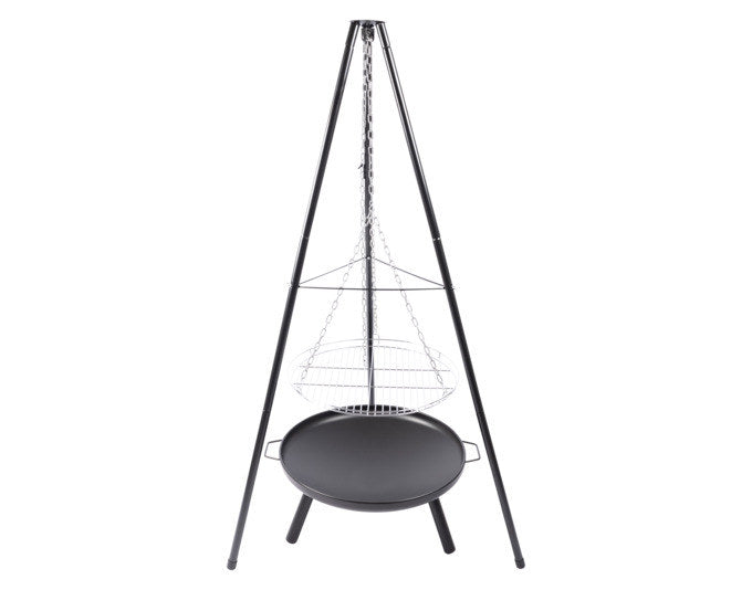 REDFIRE Dreibein-Set El Paso Feuerschale mit Schwenkgrillrost in Schwarz präsentiert im Onlineshop von KAQTU Design AG. Feuerschale ist von REDFIRE