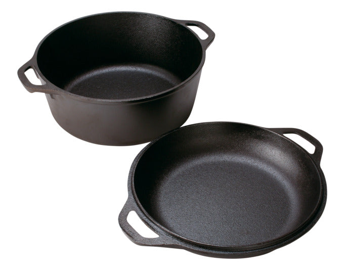 LODGE Dutch Oven Double Grilltopf mit Deckelpfanne ø 26 cm in  präsentiert im Onlineshop von KAQTU Design AG. Grillzubehör ist von LODGE