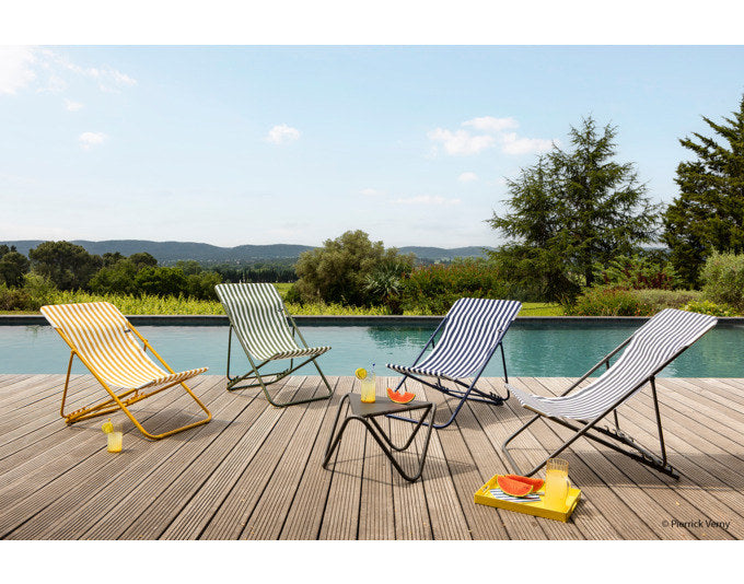LAFUMA Sessel Maxi Transat Rayure miel in Gelb, Weiss präsentiert im Onlineshop von KAQTU Design AG. Liegestuhl ist von LAFUMA