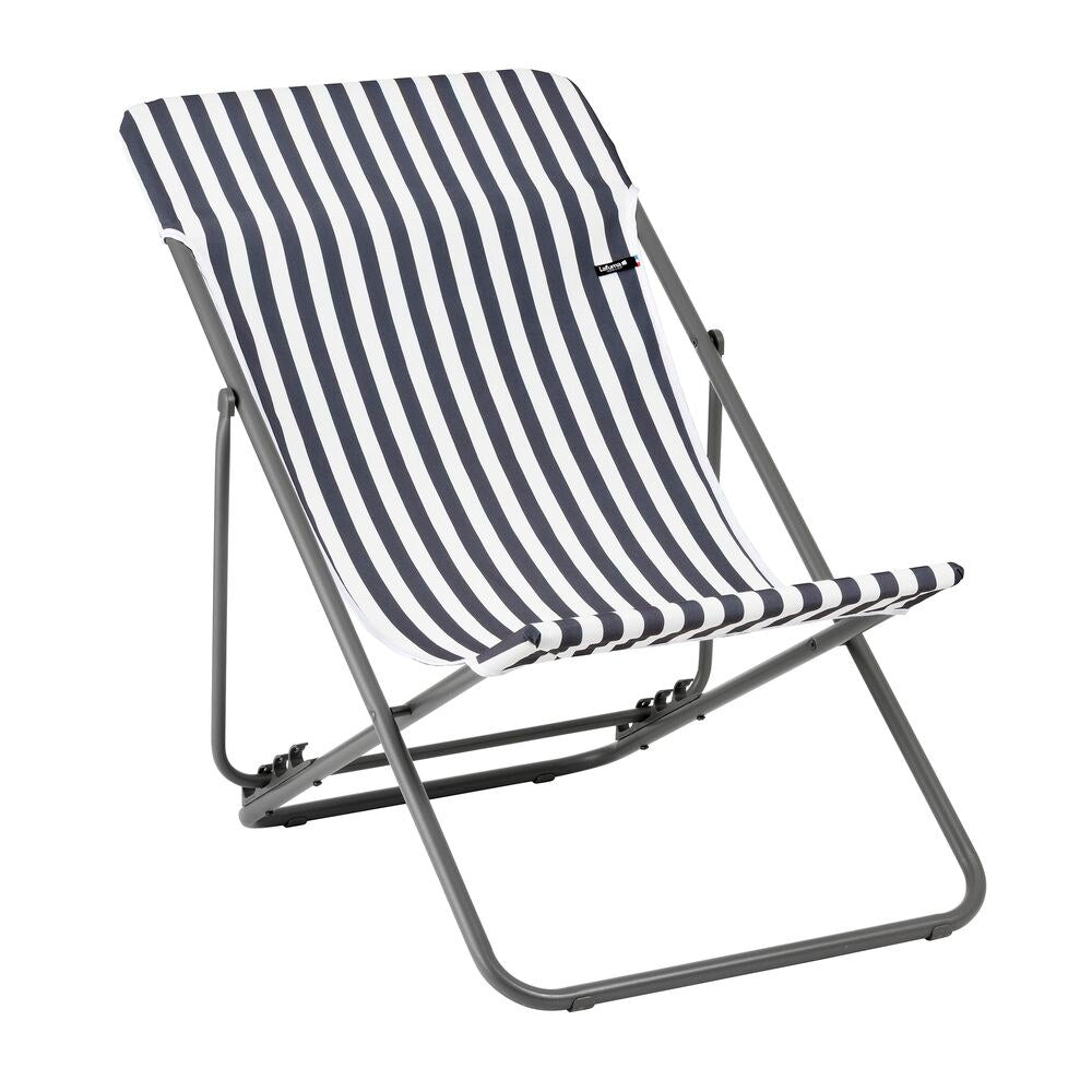 LAFUMA Sessel Maxi Transat Rayure terre in Braun, Weiss präsentiert im Onlineshop von KAQTU Design AG. Liegestuhl ist von LAFUMA