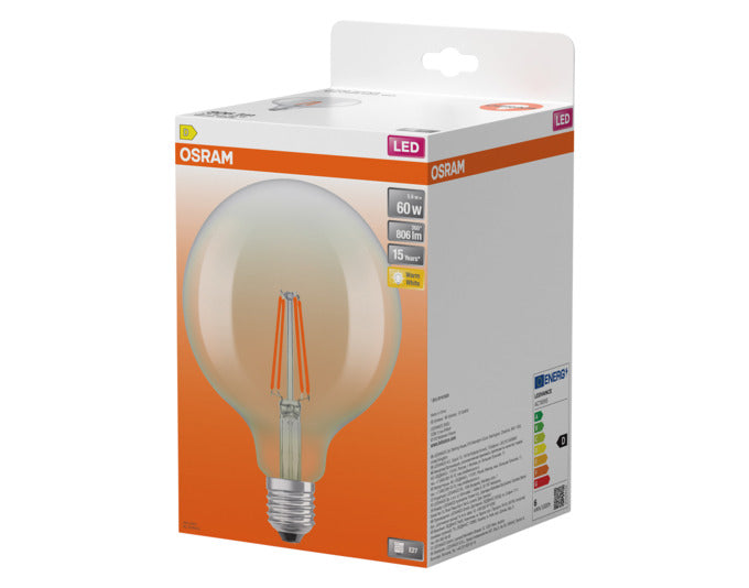 OSRAM LED-Lampe Retrofit Classic Globe E27 5.9W 806lm clear Warm White in  präsentiert im Onlineshop von KAQTU Design AG. Leuchtmittel ist von OSRAM