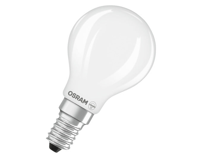 OSRAM LED-Lampe Retrofit Classic P E14 3.4W 470lm frosted Warm White in  präsentiert im Onlineshop von KAQTU Design AG. Leuchtmittel ist von OSRAM