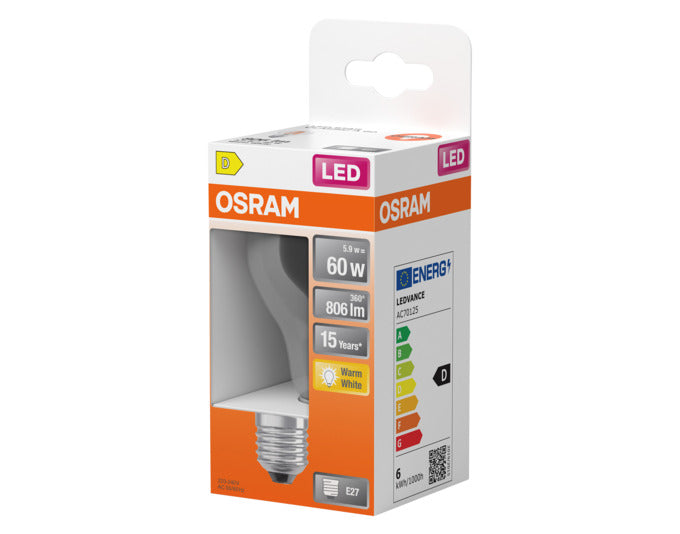 OSRAM LED-Lampe Retrofit Star Classic A E27 5.9W 806lm clear Warm White in  präsentiert im Onlineshop von KAQTU Design AG. Leuchtmittel ist von OSRAM