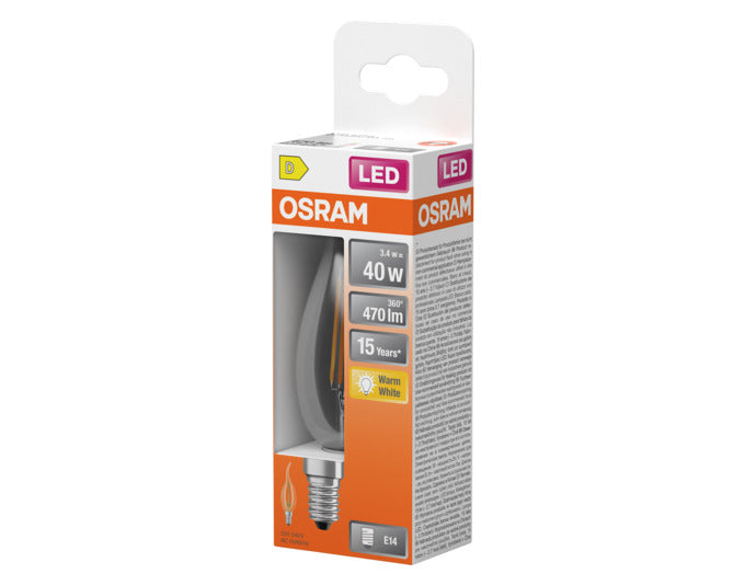 OSRAM LED-Lampe Retrofit Star Classic BA E14 3.4W 470lm clear Warm White in  präsentiert im Onlineshop von KAQTU Design AG. Leuchtmittel ist von OSRAM