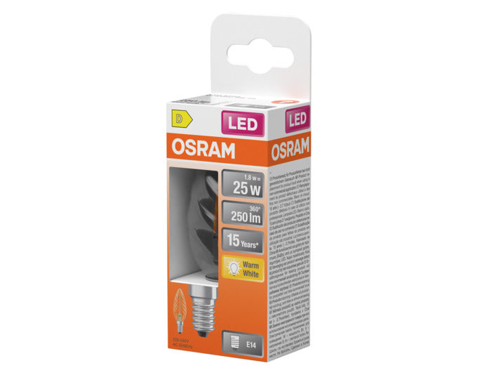OSRAM LED-Lampe Retrofit Star Classic BW E14 1.8W 250lm clear Warm White in  präsentiert im Onlineshop von KAQTU Design AG. Leuchtmittel ist von OSRAM