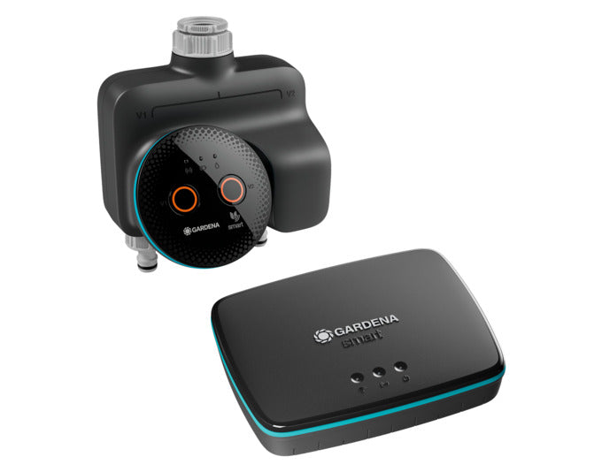 GARDENA Smart Dual Water Control Set in  präsentiert im Onlineshop von KAQTU Design AG. Bewässerung ist von GARDENA