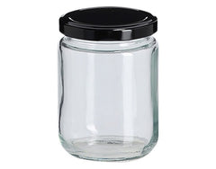 Barattolo per conserve ZELLER con coperchio in metallo nero 240 ml ø 6,9x9,2 cm