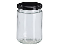 ZELLER Barattolo per conserve con coperchio in metallo nero 350 ml ø 7,4x11 cm