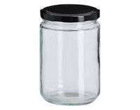 Barattolo per conserve ZELLER con coperchio in metallo nero 550 ml ø 8,8x13,2 cm