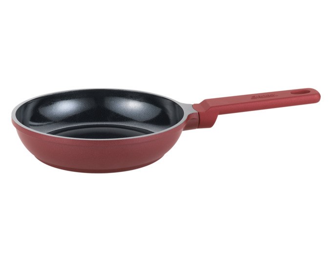 SPRING Bratpfanne Mini Pure ø 16 cm in Dunkelrot, runde Aluminiumpfanne mit Keramikbeschichtung und kurzem Griff, kompakte Grösse