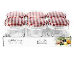 <tc>EINKOCHWELT</tc> Barattoli a scacchi con coperchio, 6 pezzi, 340 ml, ø 82 mm