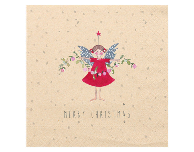Dreilagige Papierserviette PPD Angelina eco, 33x33 cm, in Beige und Braun dekoriert, gefaltet in 1/4 Falzung, aus 100% Tissue.