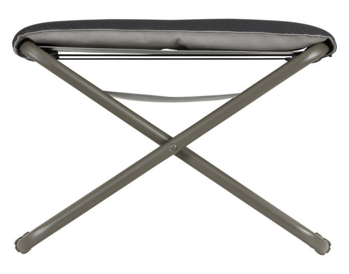 Outdoor-Hocker Lafuma Next Evo in Terre und Grau mit Stahlrohrgestell und Sitzauflage