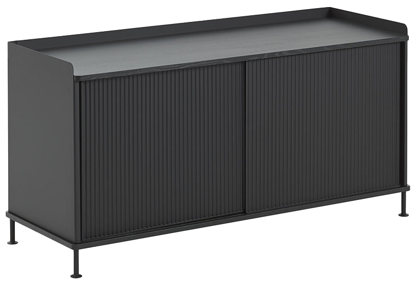 Enfold Sideboard tief in Schwarz / Schwarz präsentiert im Onlineshop von KAQTU Design AG. Sideboard ist von Muuto