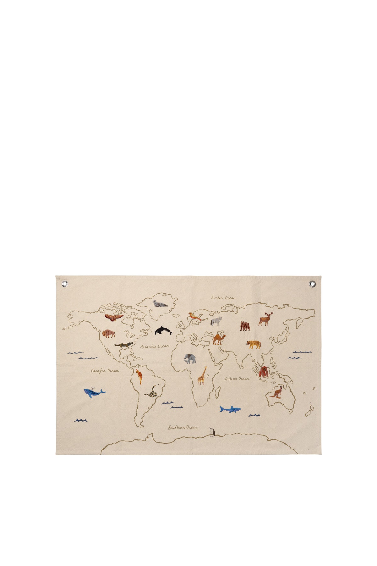 The World Weltkarte in Off-White präsentiert im Onlineshop von KAQTU Design AG. Figuren / Objekte Kids ist von Ferm Living