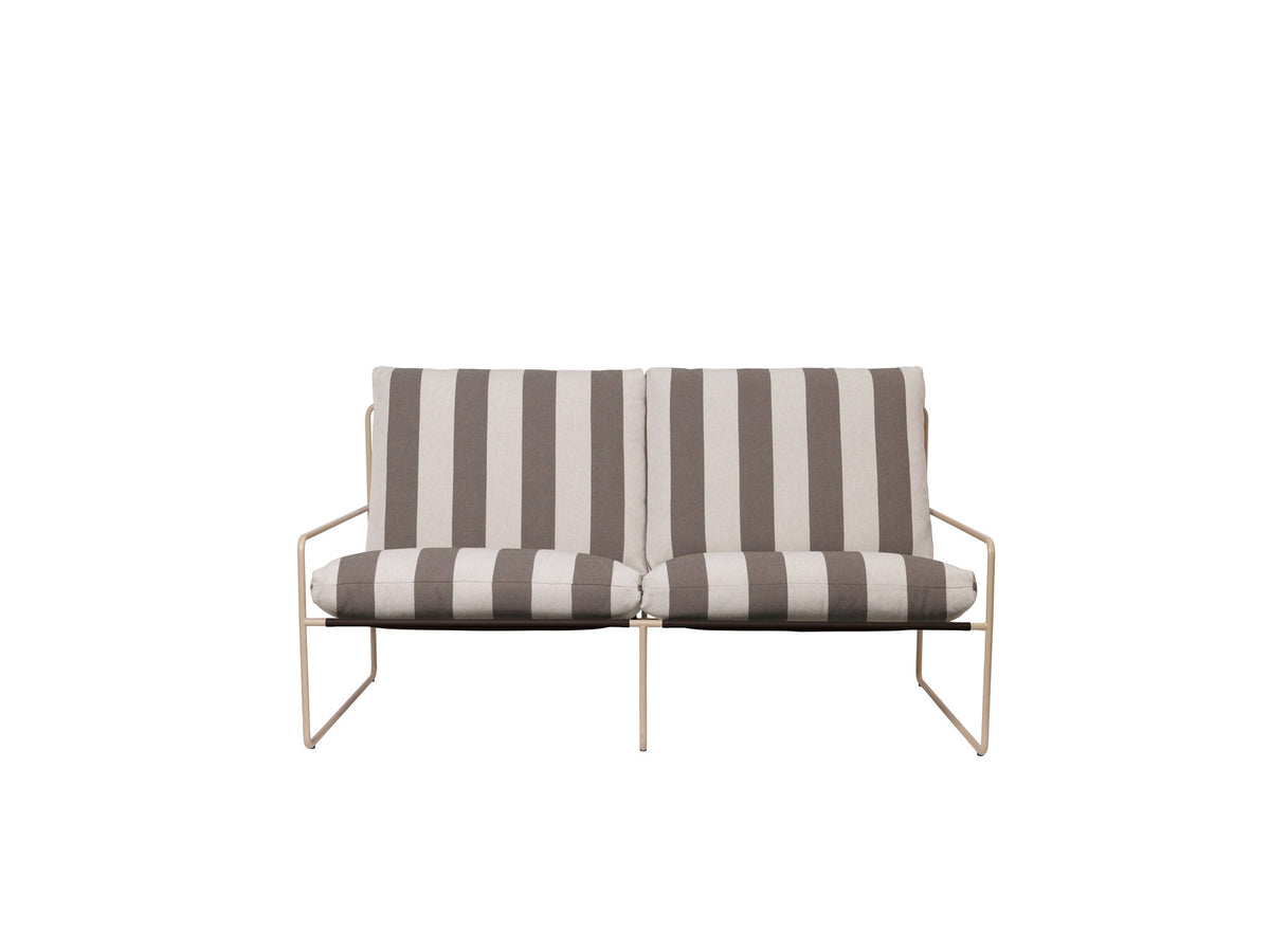 Zweisitziges Outdoor-Sofa Desert von Ferm Living mit Stahlrahmen und Polsterkissen