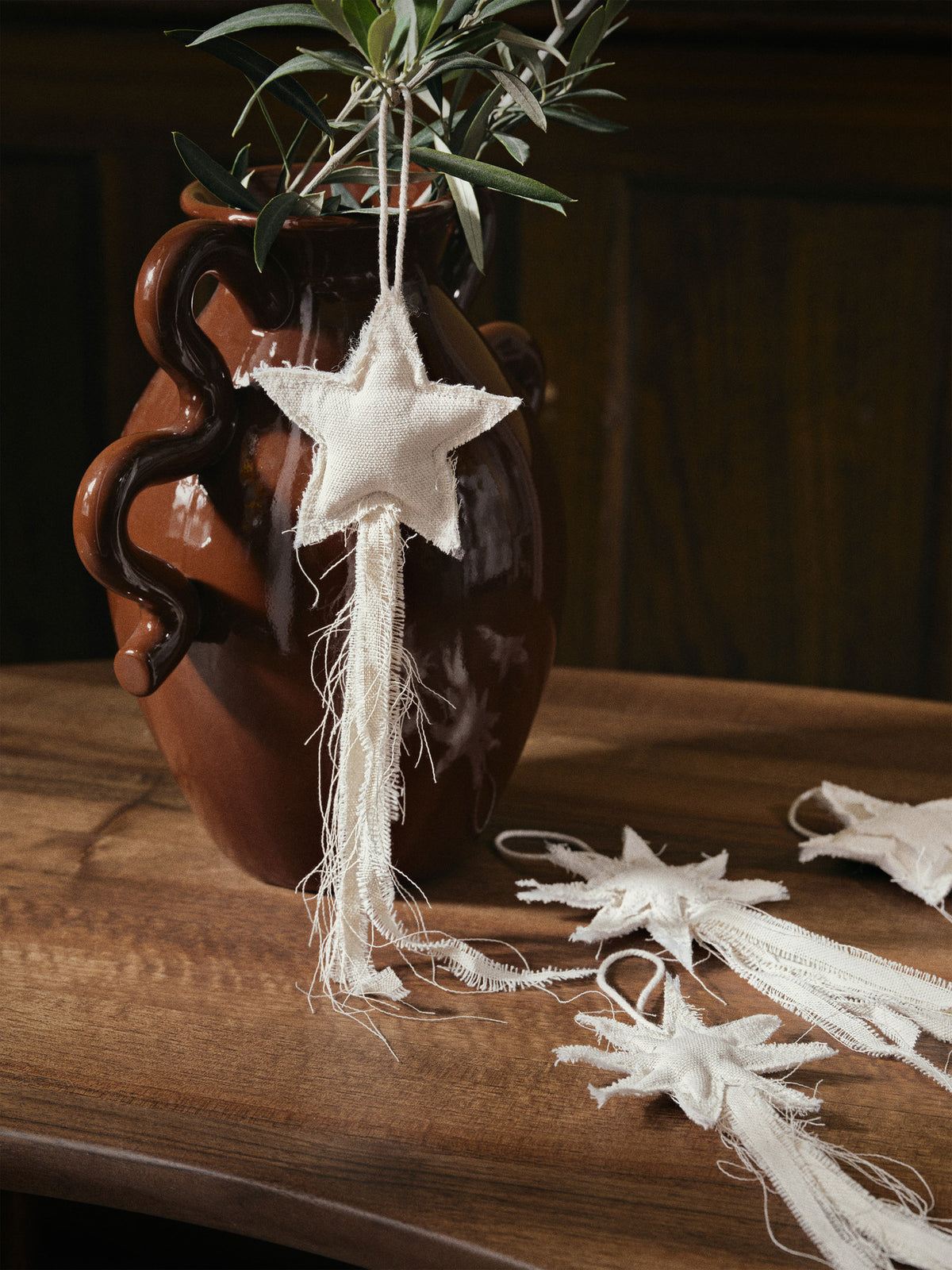 Vela Star Ornaments 4er Set in Natural präsentiert im Onlineshop von KAQTU Design AG. Weihnachtszubehör ist von Ferm Living