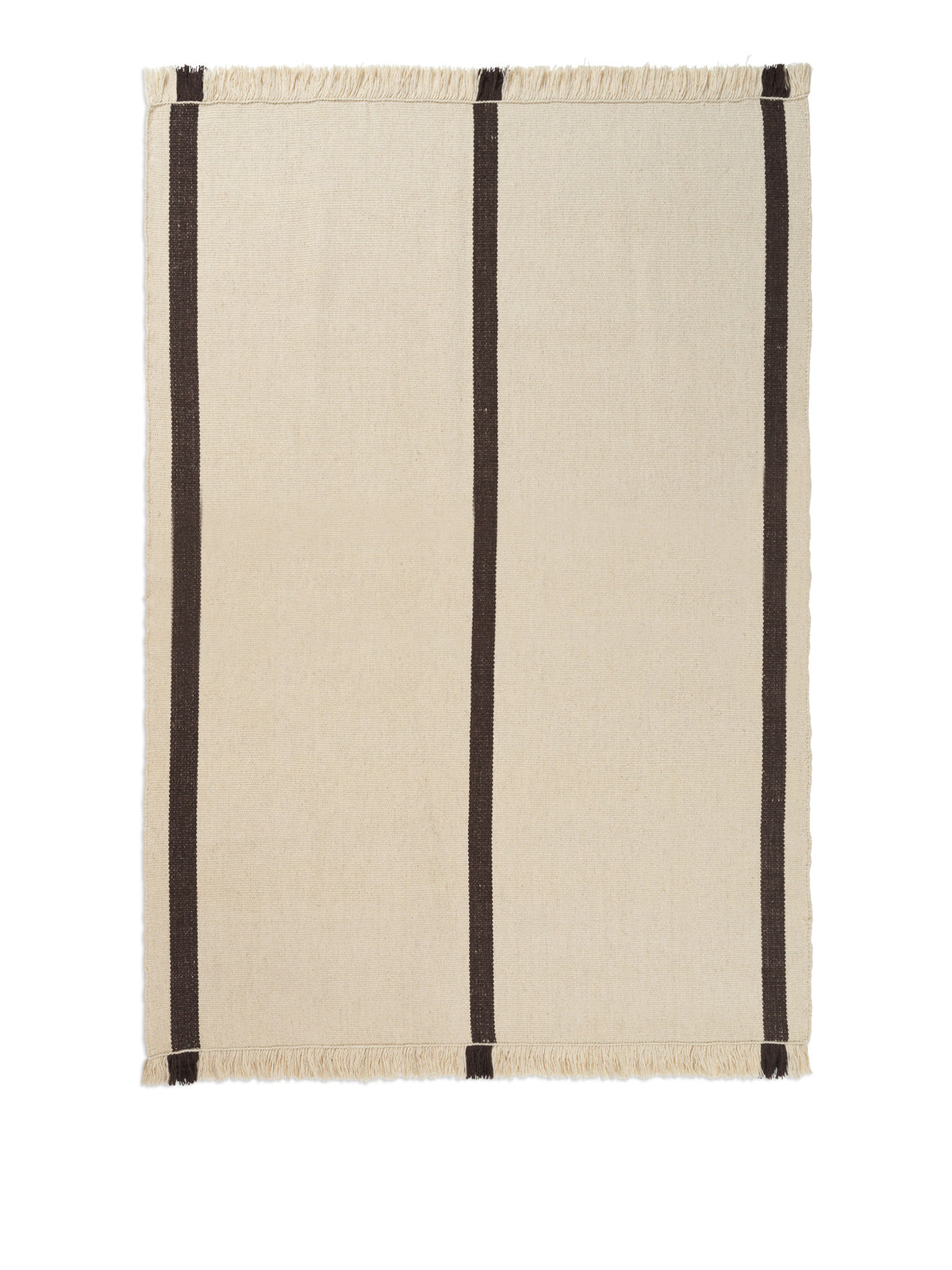 Calm Kelim Teppich 140 x 200 in Offwhite/Coffee präsentiert im Onlineshop von KAQTU Design AG. Teppich ist von Ferm Living