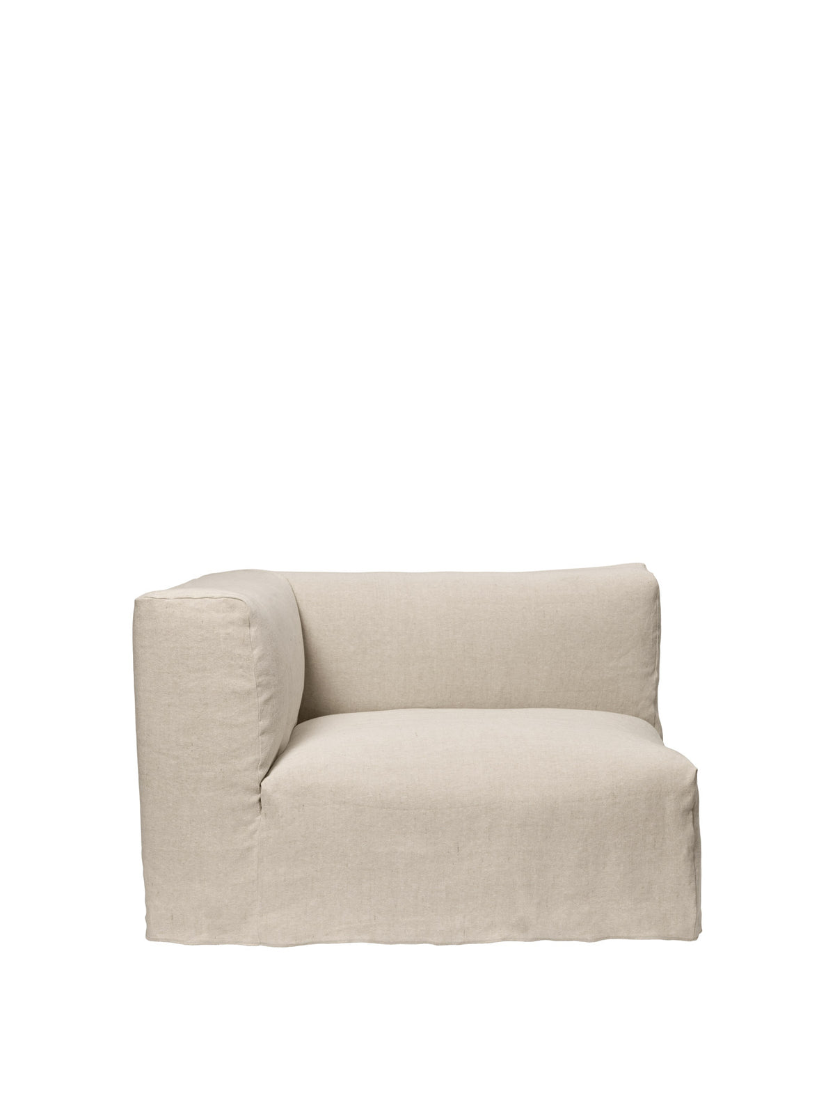 Modulares Sofa Catena Armlehne klein links von Ferm Living mit weich gerundeter, gesteppter Form