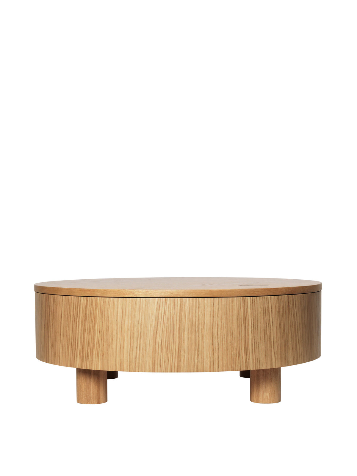 Olles Aufbewahrungstisch Ø80 in Natürliche Eichenfurnier präsentiert im Onlineshop von KAQTU Design AG. Couchtisch ist von Ferm Living