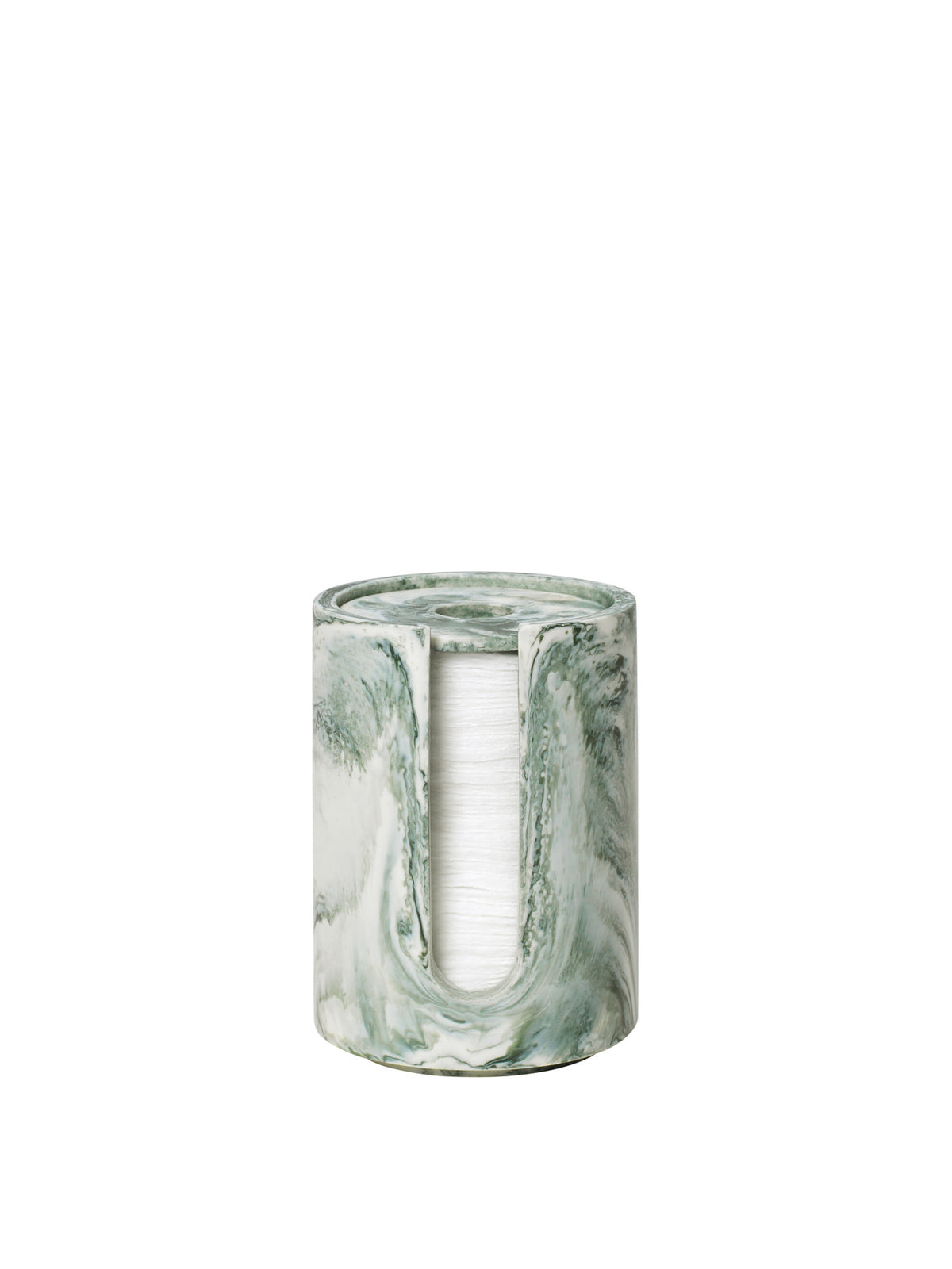 Mist Wattepadhalter in Smaragdgrün Cremeweiss präsentiert im Onlineshop von KAQTU Design AG. Badzubehör ist von Ferm Living
