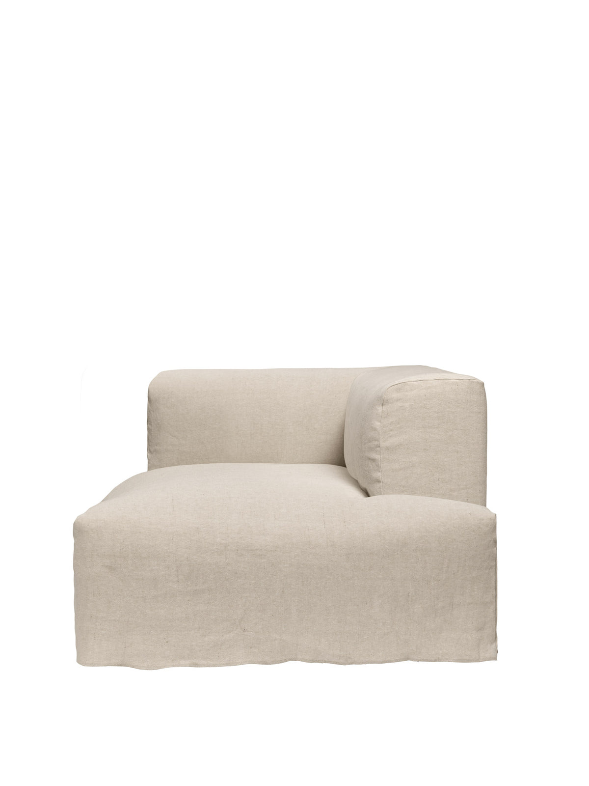 Niedrige Chaise longue Catena von Ferm Living mit weich gerundeter Form und Absteppnähten