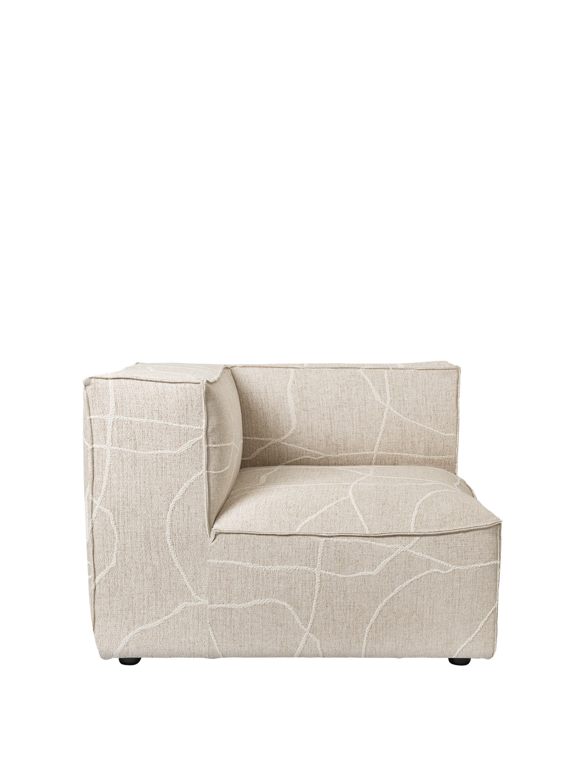 Catena Verbindungsecke, modulares Sofa mit gerundeter Form und Absteppnähten, Stoffbezug