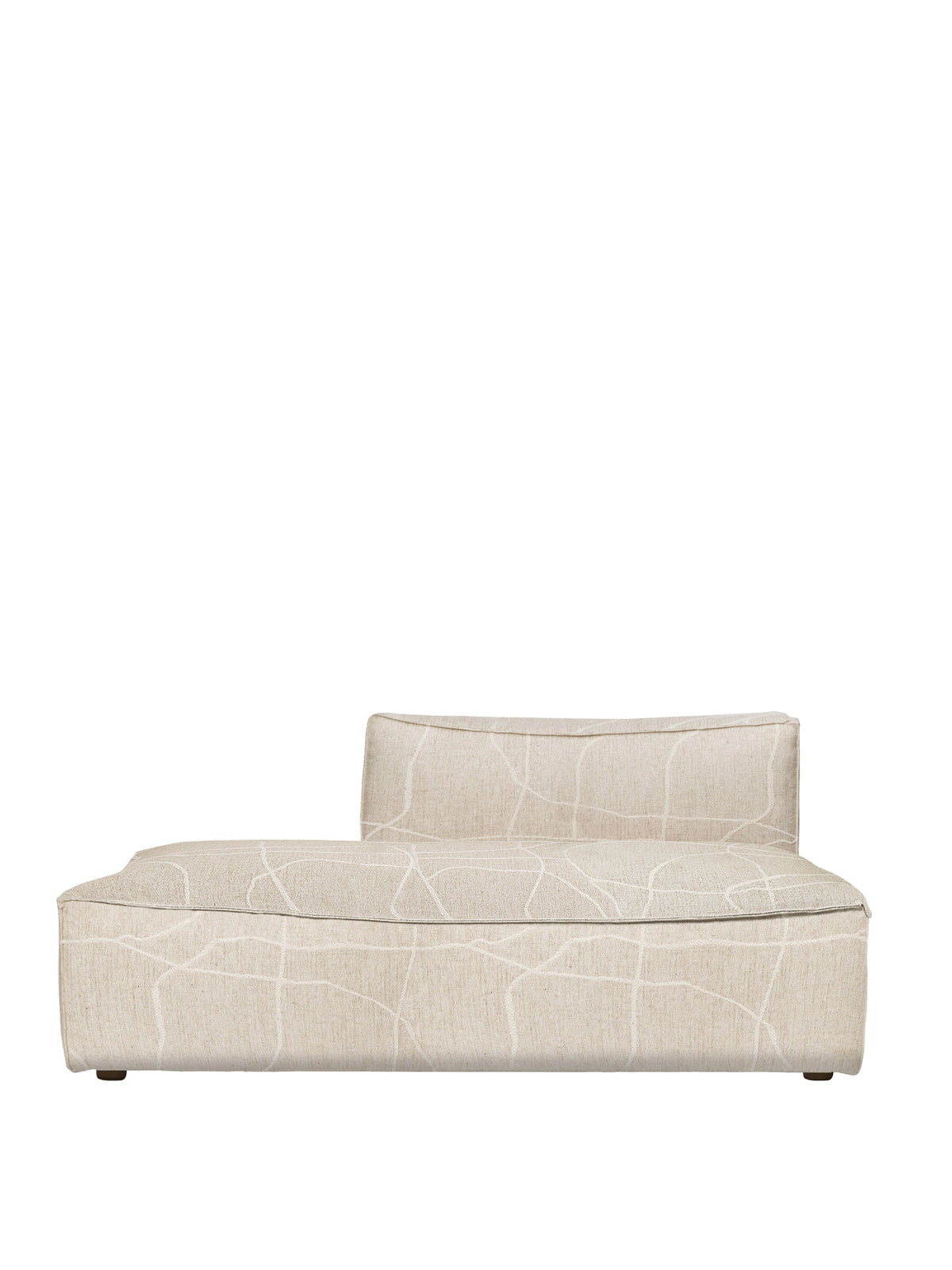 Modulares Sofa Catena Open End links, niedrig, mit weichen Rundungen und Absteppnähten
