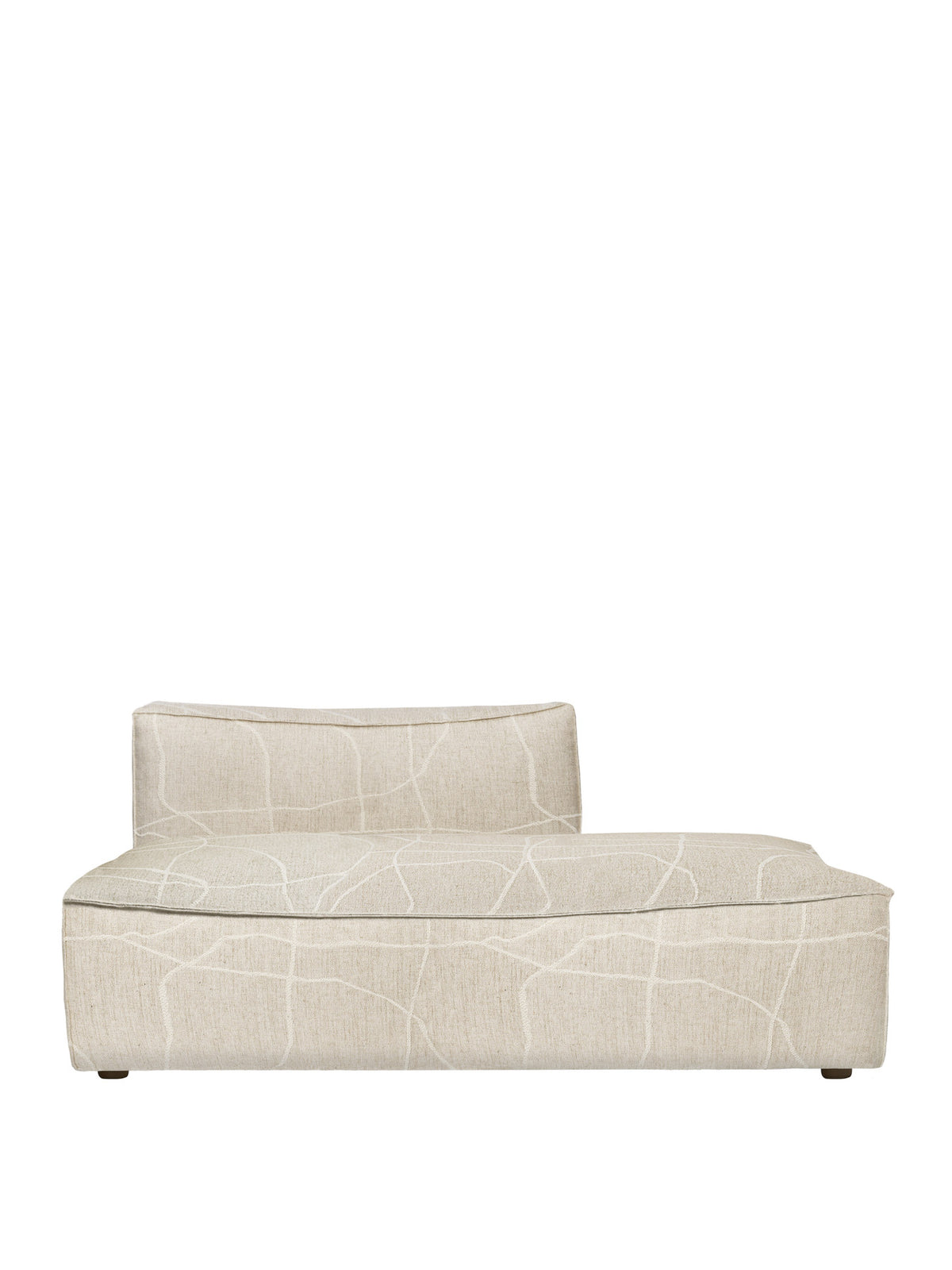 Modulares Sofa Catena Open End von Ferm Living, niedrig, mit weichen Rundungen und Absteppnähten