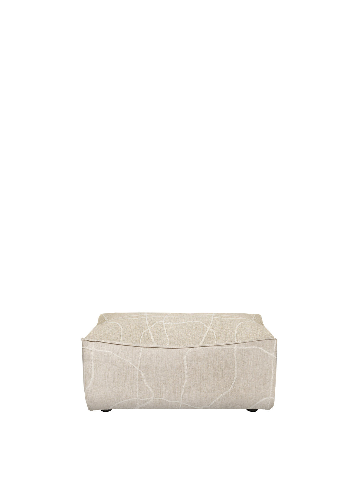 Rechteckiger niedriger Pouf Catena von Ferm Living mit gesteppten Nähten und weichen Rundungen