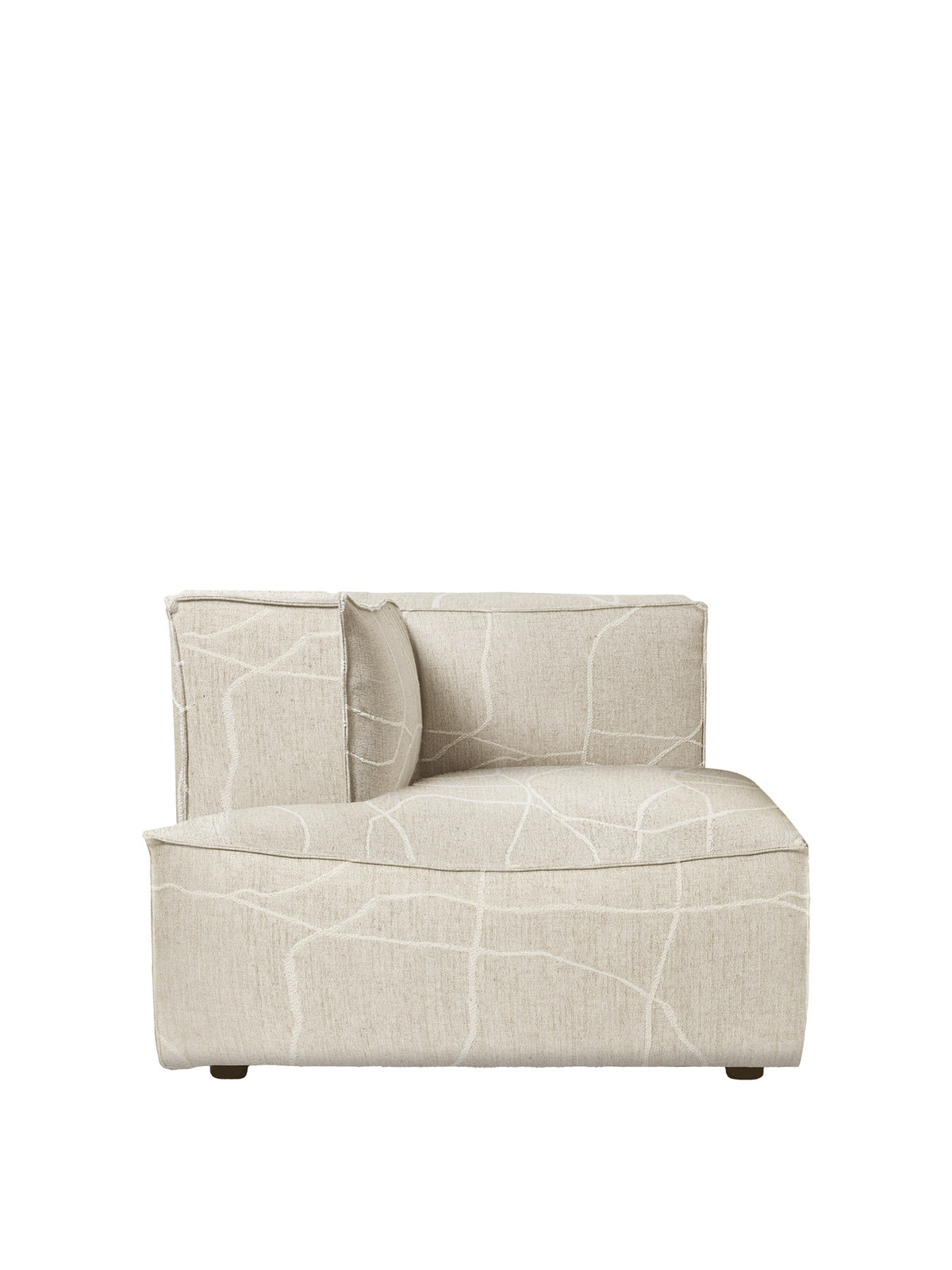 Catena Chaise longue von Ferm Living, niedriges Sofa-Modul mit runder Form und Absteppnähten