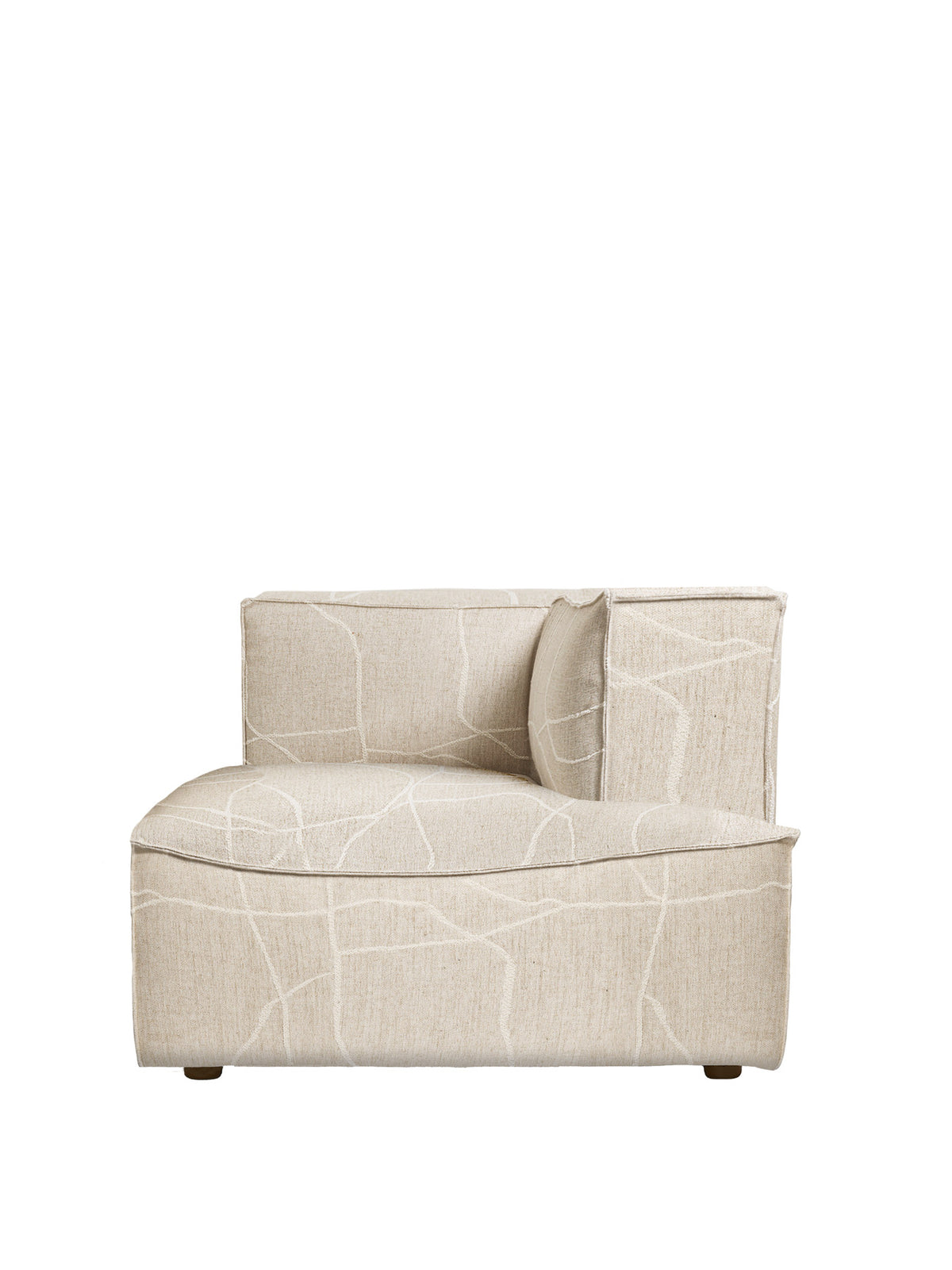 Niedrige Chaise longue Catena von Ferm Living mit weich gerundeter Form und Absteppnähten
