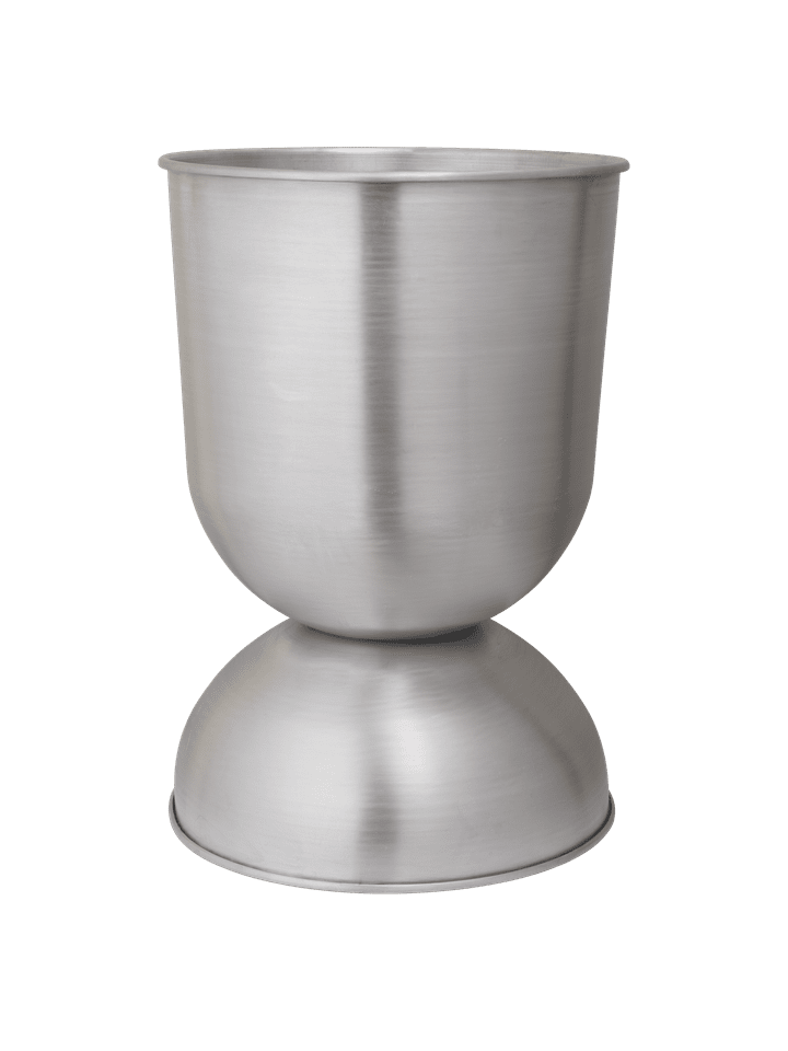 Moderner Hourglass Pflanzentopf aus robustem Aluminium von Ferm Living, perfekt für die Gestaltung von Außenbereichen und Gärten.
