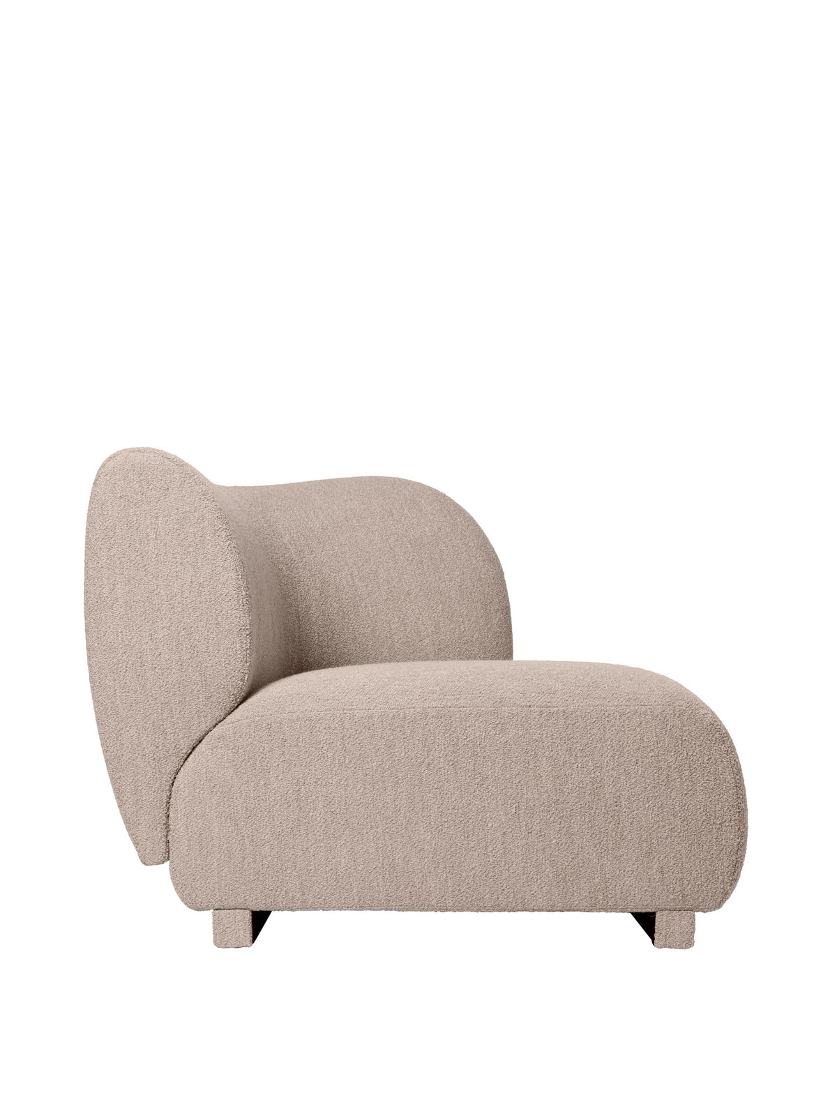 Modulares Sofa Rico Armlehne rechts von Ferm Living mit gerundeter Form und gepolstertem Bezug