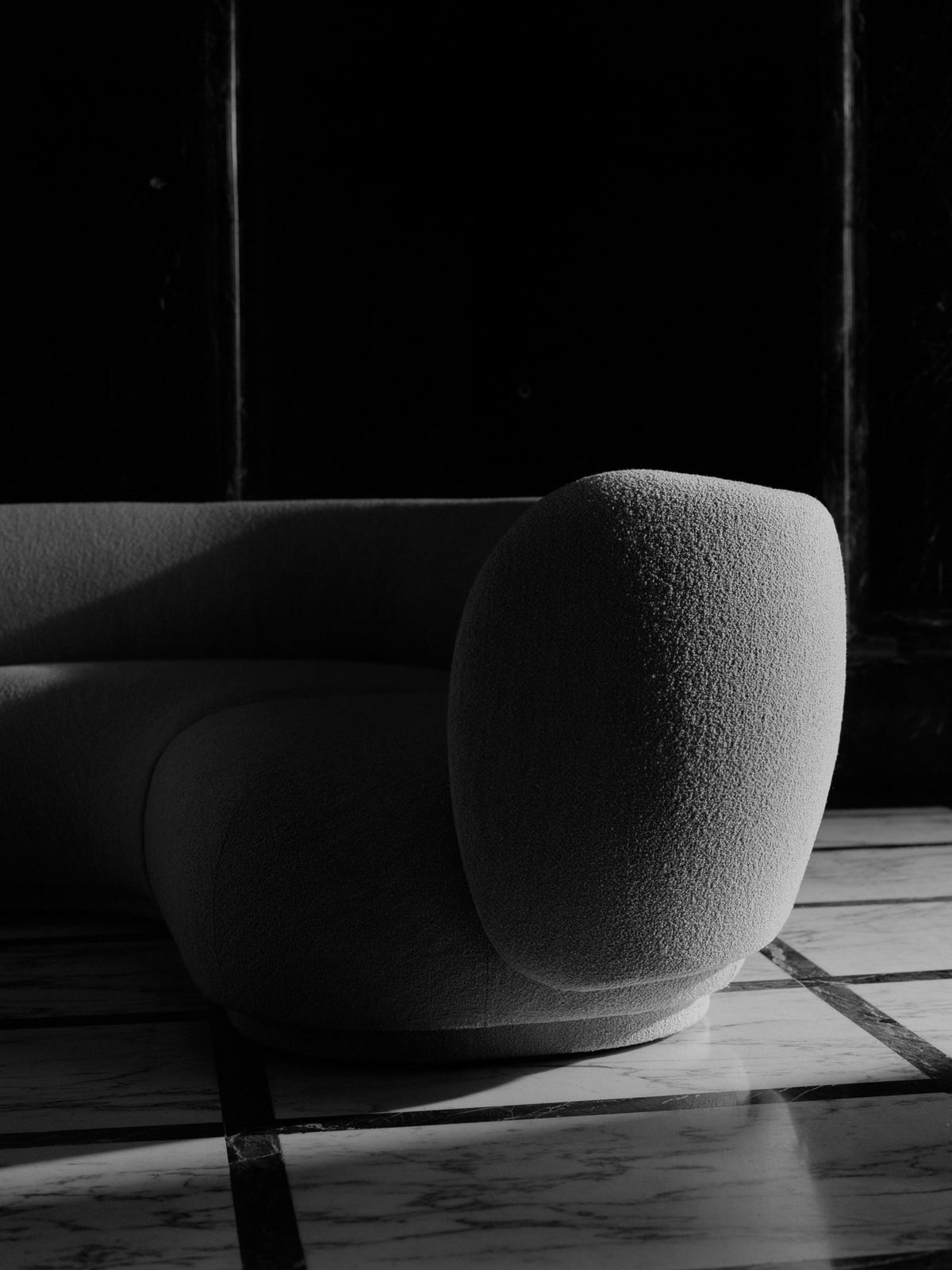 Rico Eckelement 90, modulares Sofa mit gerundeter Form und gepolstertem Stoffbezug