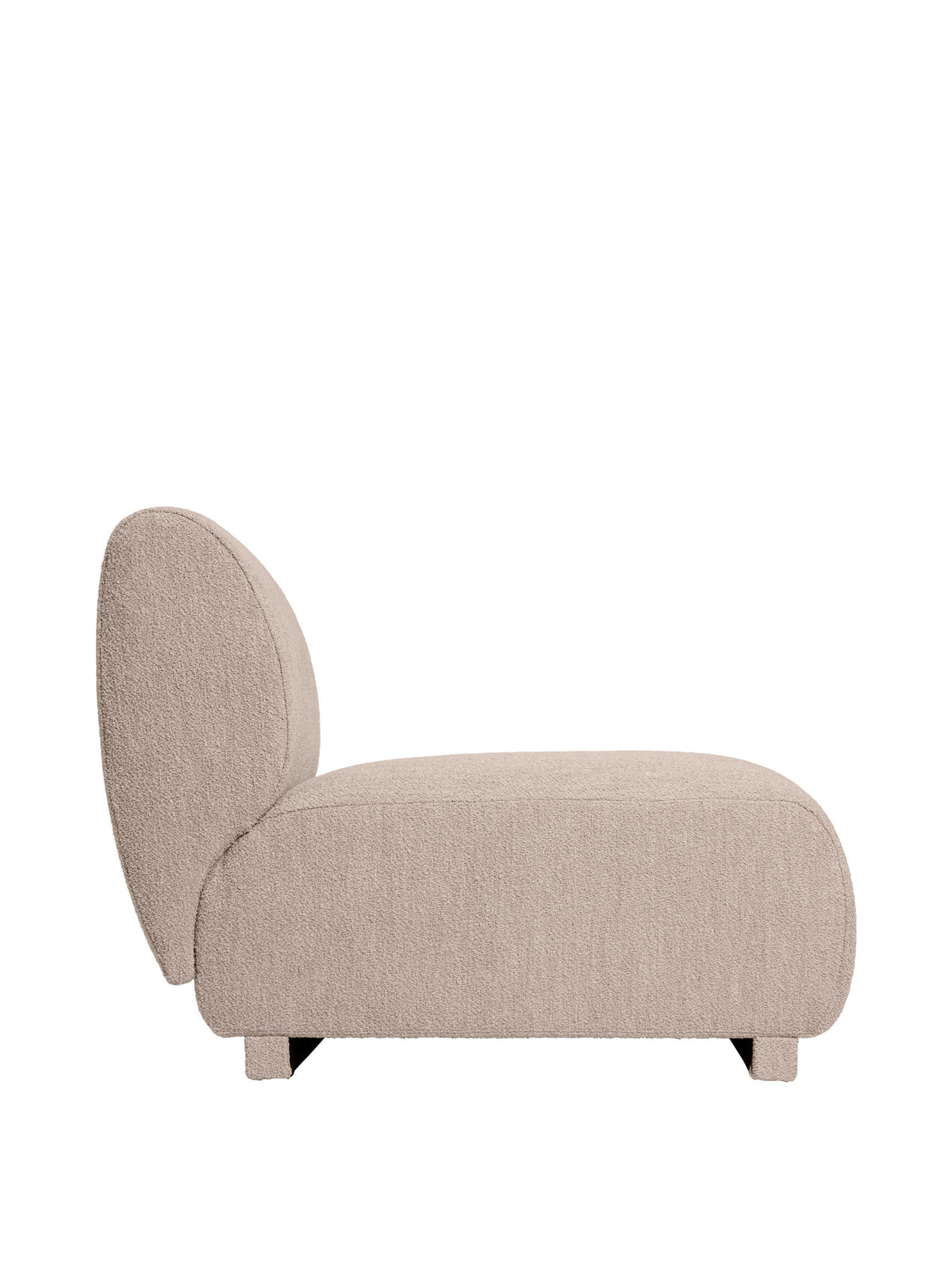 Modulares Sofa Rico Open-End Rechts in Bouclé mit gerundeter Form, Ferm Living