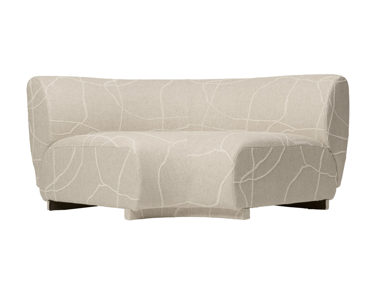 Rico Eckelement 90, modulares Sofa mit gerundeter Form und gepolstertem Stoffbezug