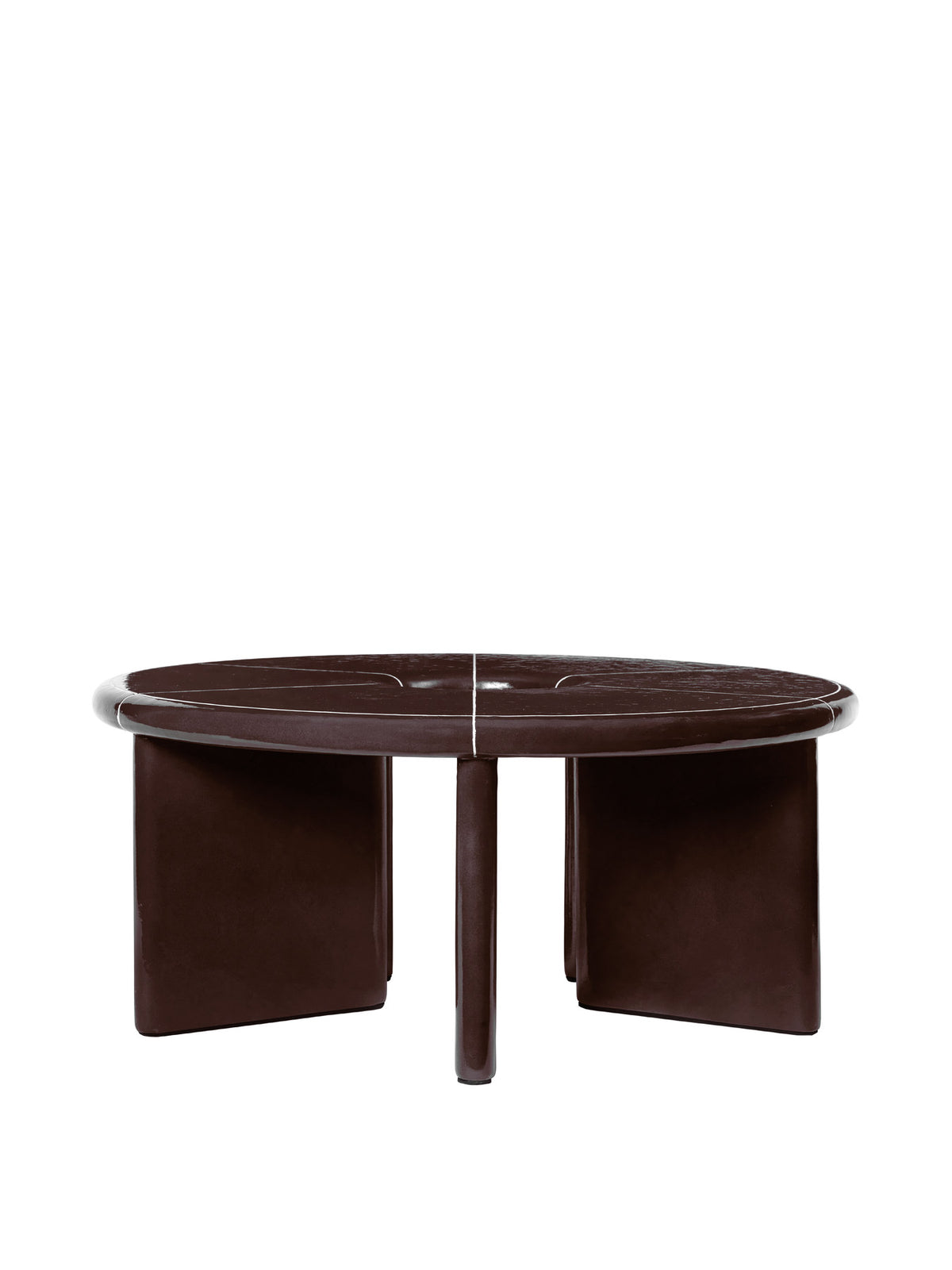Deya Loungetisch Ø80 in Chestnut Brown präsentiert im Onlineshop von KAQTU Design AG. Loungetisch ist von Ferm Living