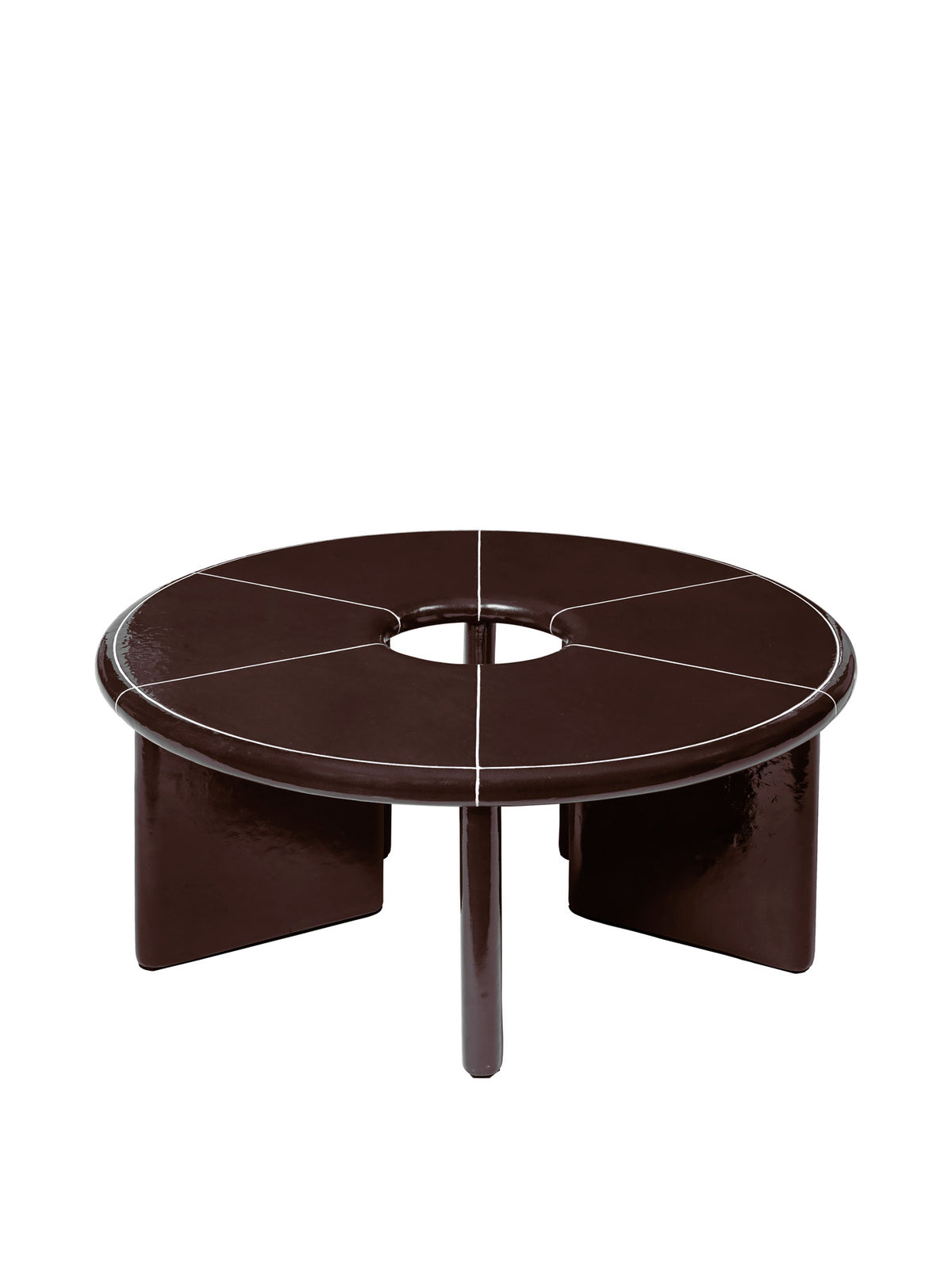 Deya Loungetisch Ø80 in Chestnut Brown präsentiert im Onlineshop von KAQTU Design AG. Loungetisch ist von Ferm Living