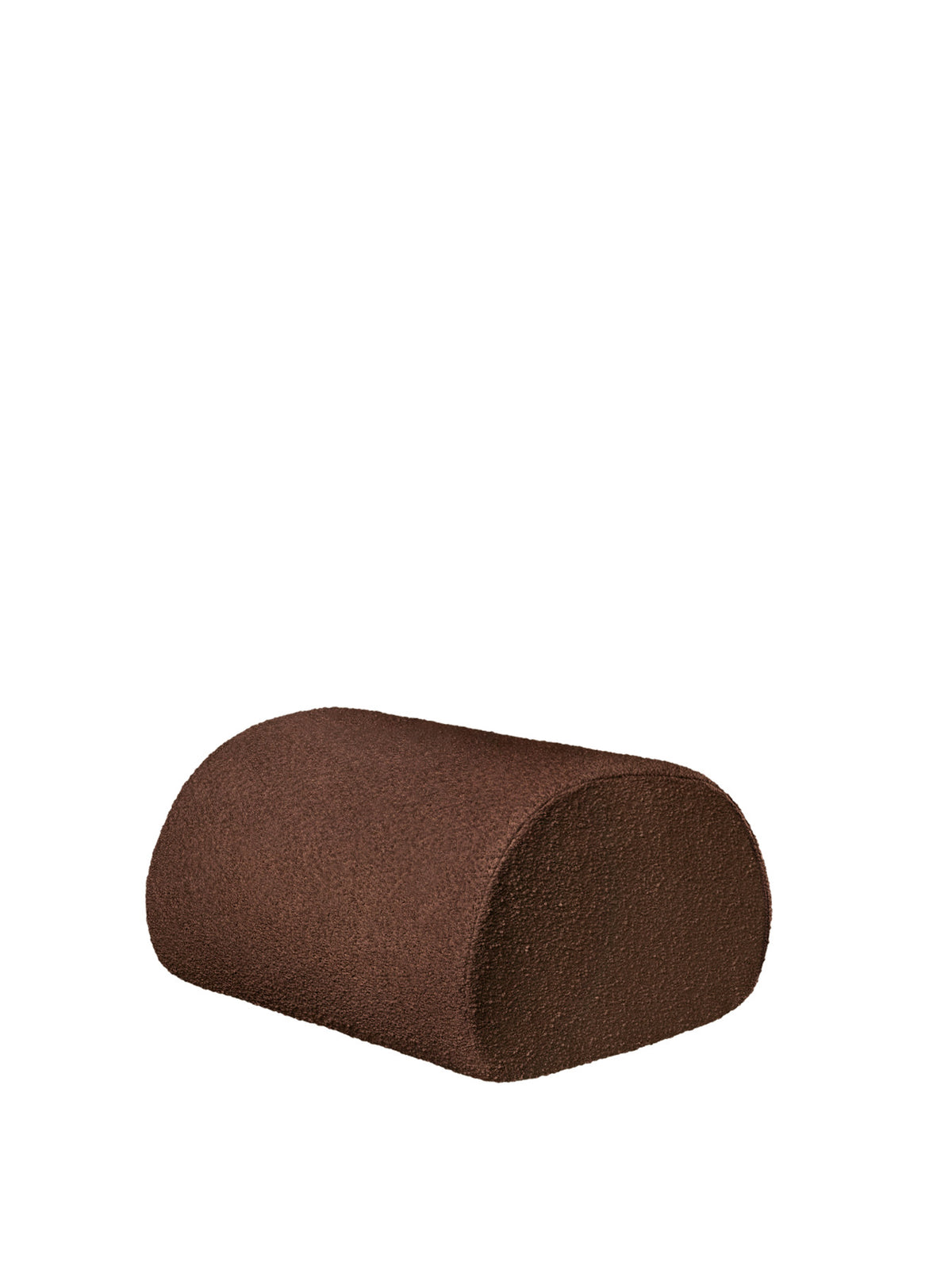 Rouli Pouf Pure Bouclé von Ferm Living, Outdoor-Sessel in Chestnut Brown, rundliche Form, Bezug aus Bouclé-Stoff, abnehmbar.