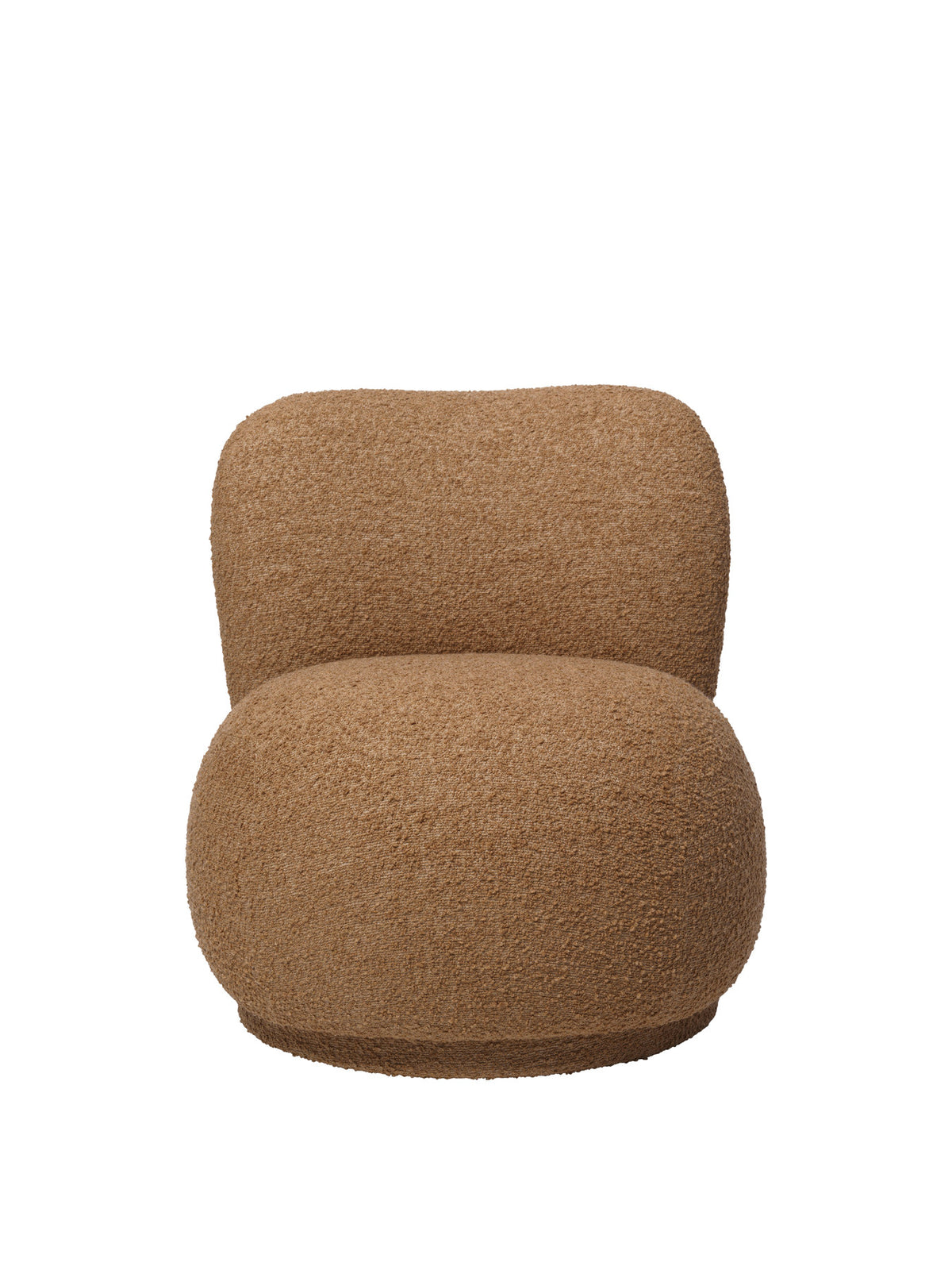 Drehsessel Rico Loungesessel Piccolo mit gerundeter Rückenlehne und Holzgestell, gepolstert