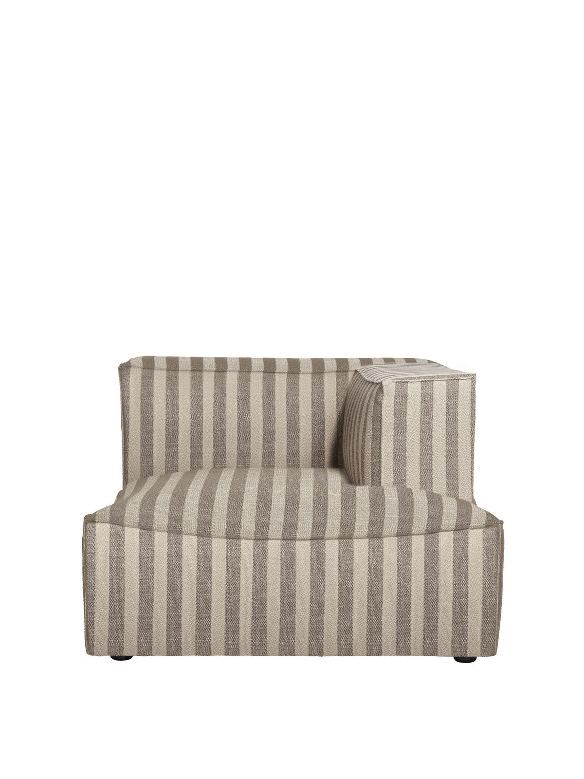 Niedriges modulares Sofa Catena mit Chaise longue in hellem Stoffbezug, weiche gerundete Form