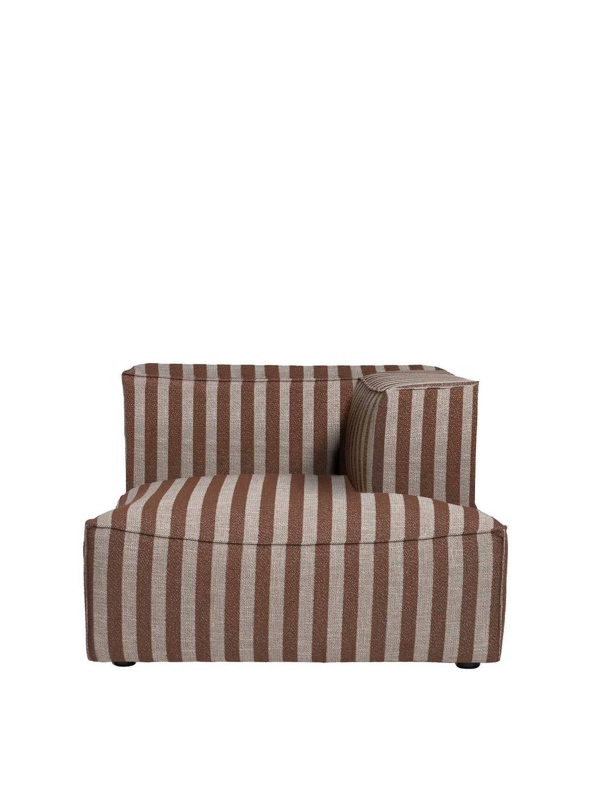 Niedriges modulares Sofa Catena mit Chaise longue in hellem Stoffbezug, weiche gerundete Form
