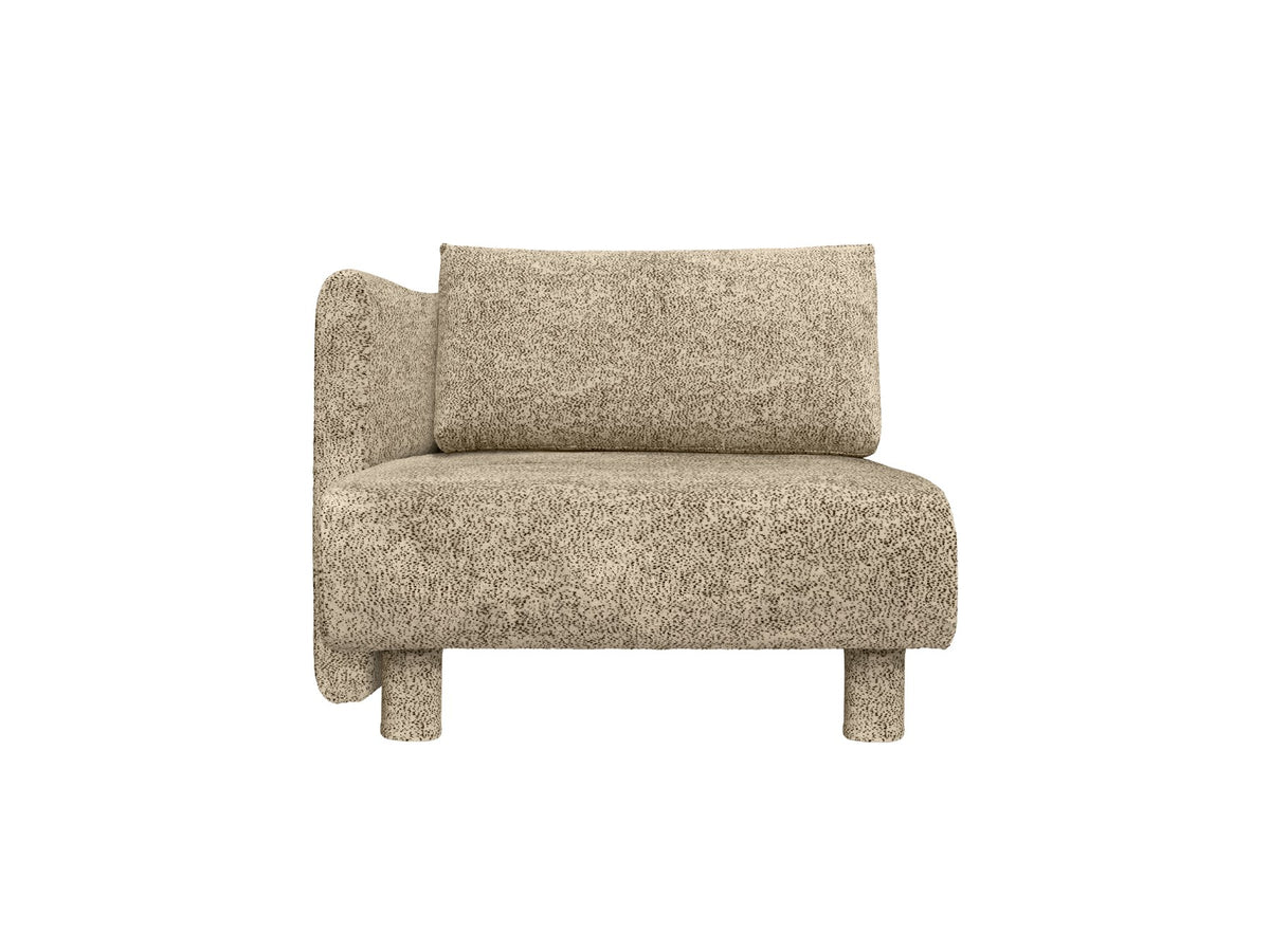 Dase Chaiselongue L in Poppy Velvet Samt, Farbe Butter/Black, mit gepolsterter Rückenlehne und wahlweise Massivholz- oder gepolsterten Beinen.